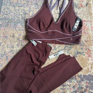 Victoria's Secret VSX Plum Sports Bra and Leggings Set
